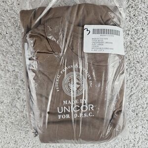 Vintage 90s Unicor Under Shirt 3 Pack Sz Large Brown Plain NEW NOS DOJ DPSC